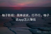 柚子影视：简单说说，行不行，柚子说app怎么赚钱