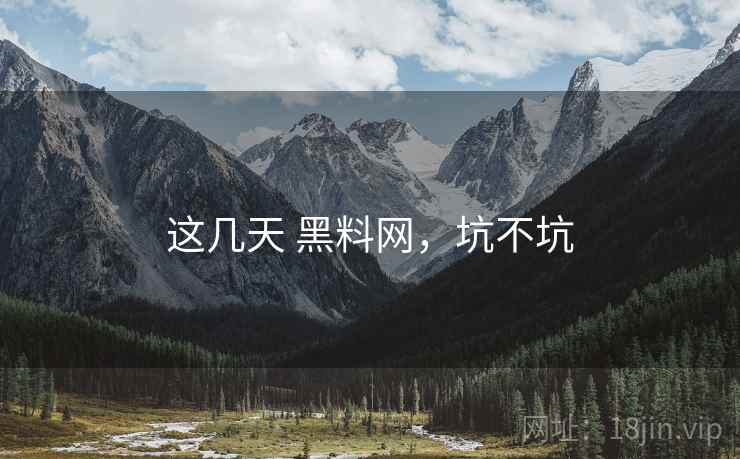 这几天 黑料网,坑不坑 这几天 黑料网,坑不坑